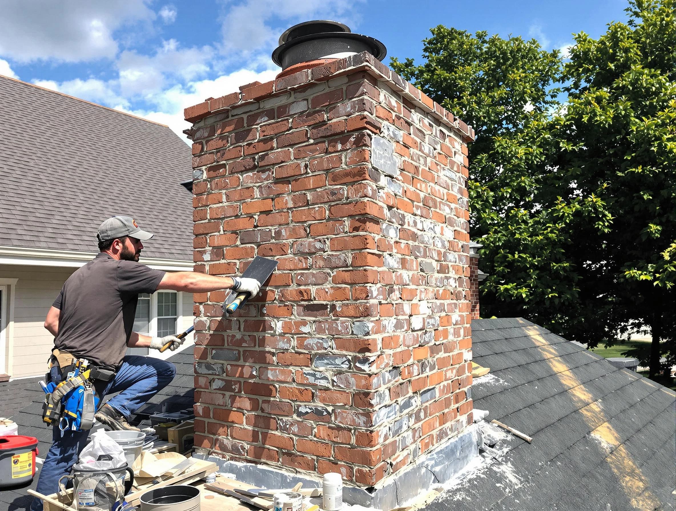 Completed chimney rebuild by North Salt Lake Chimney Sweep in North Salt Lake, UT