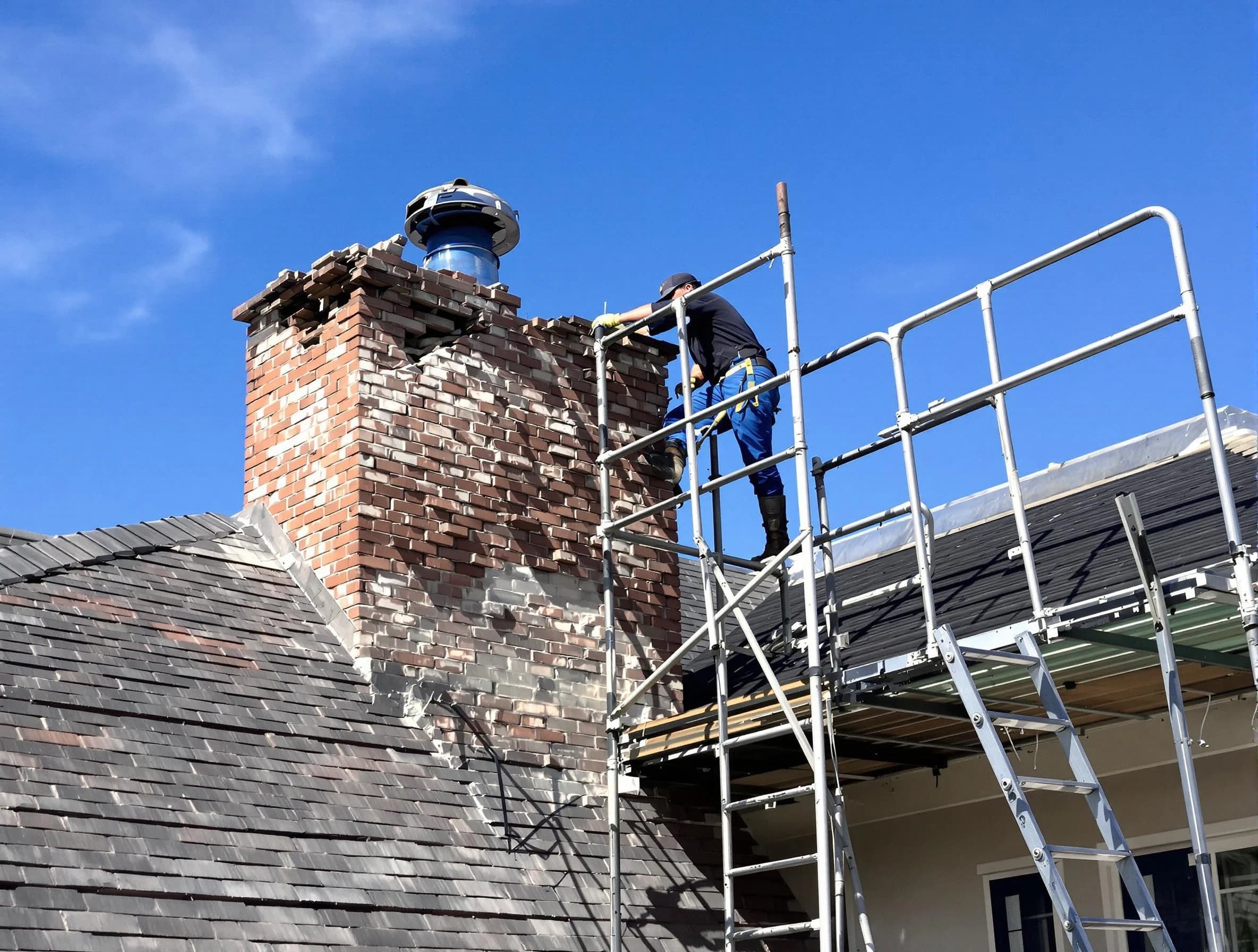 Rebuilding a chimney structure by North Salt Lake Chimney Sweep in North Salt Lake, UT