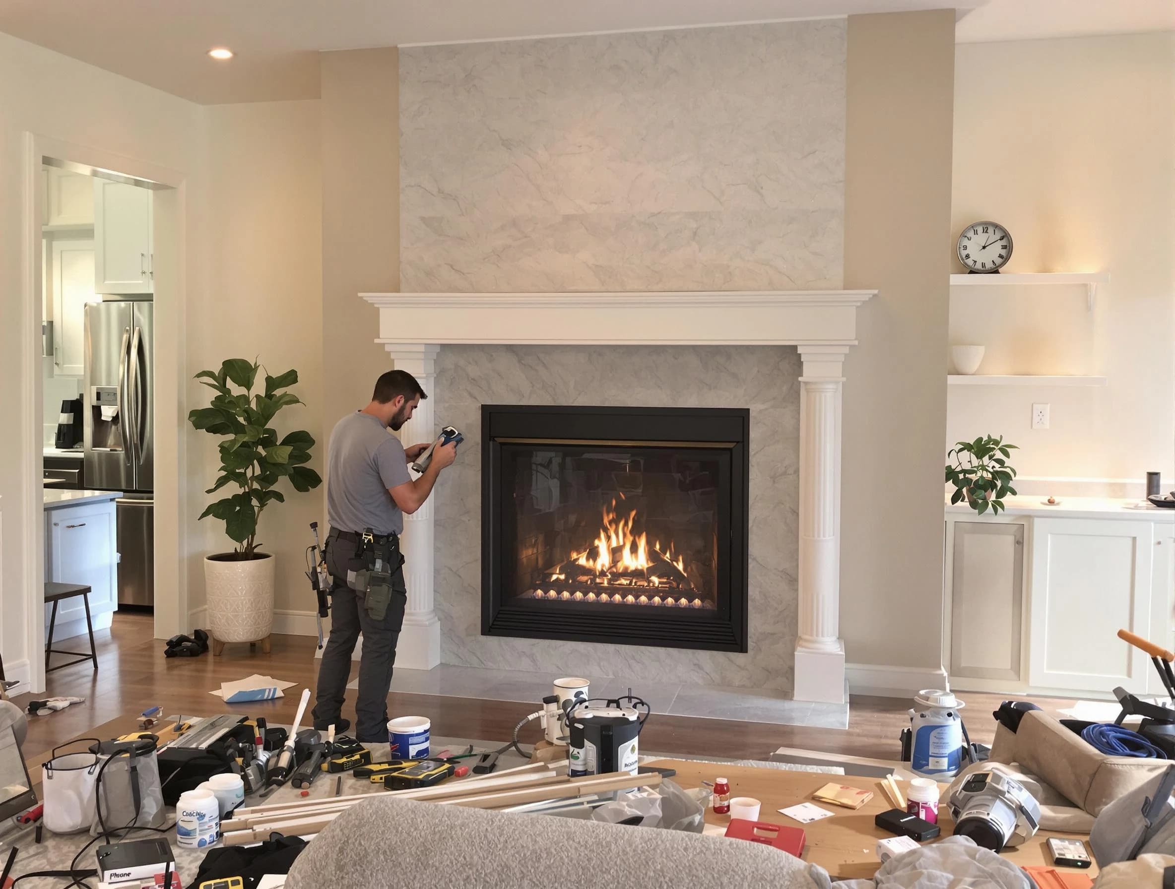 Newly installed fireplace by North Salt Lake Chimney Sweep in North Salt Lake, UT