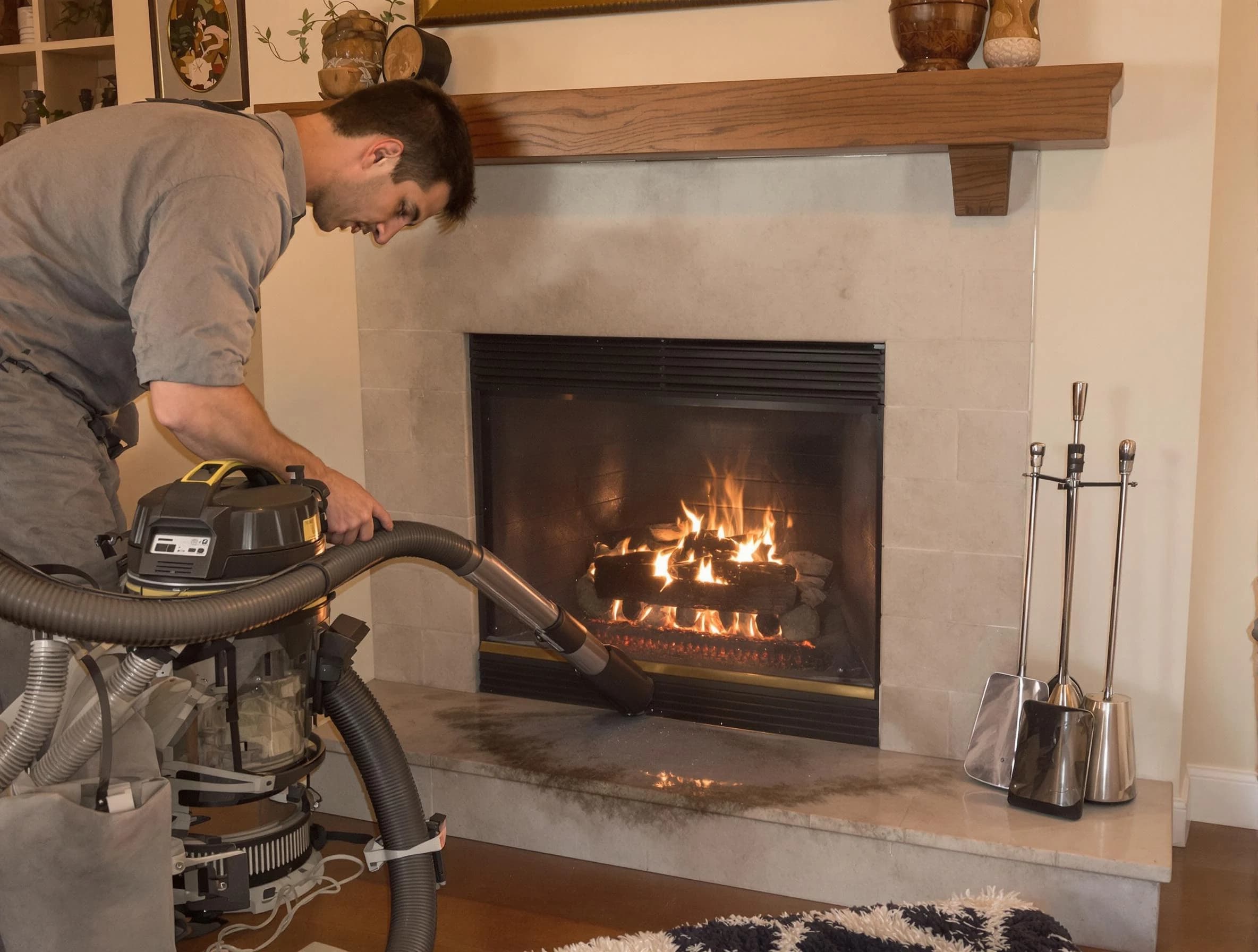 Routine fireplace upkeep by North Salt Lake Chimney Sweep in North Salt Lake, UT