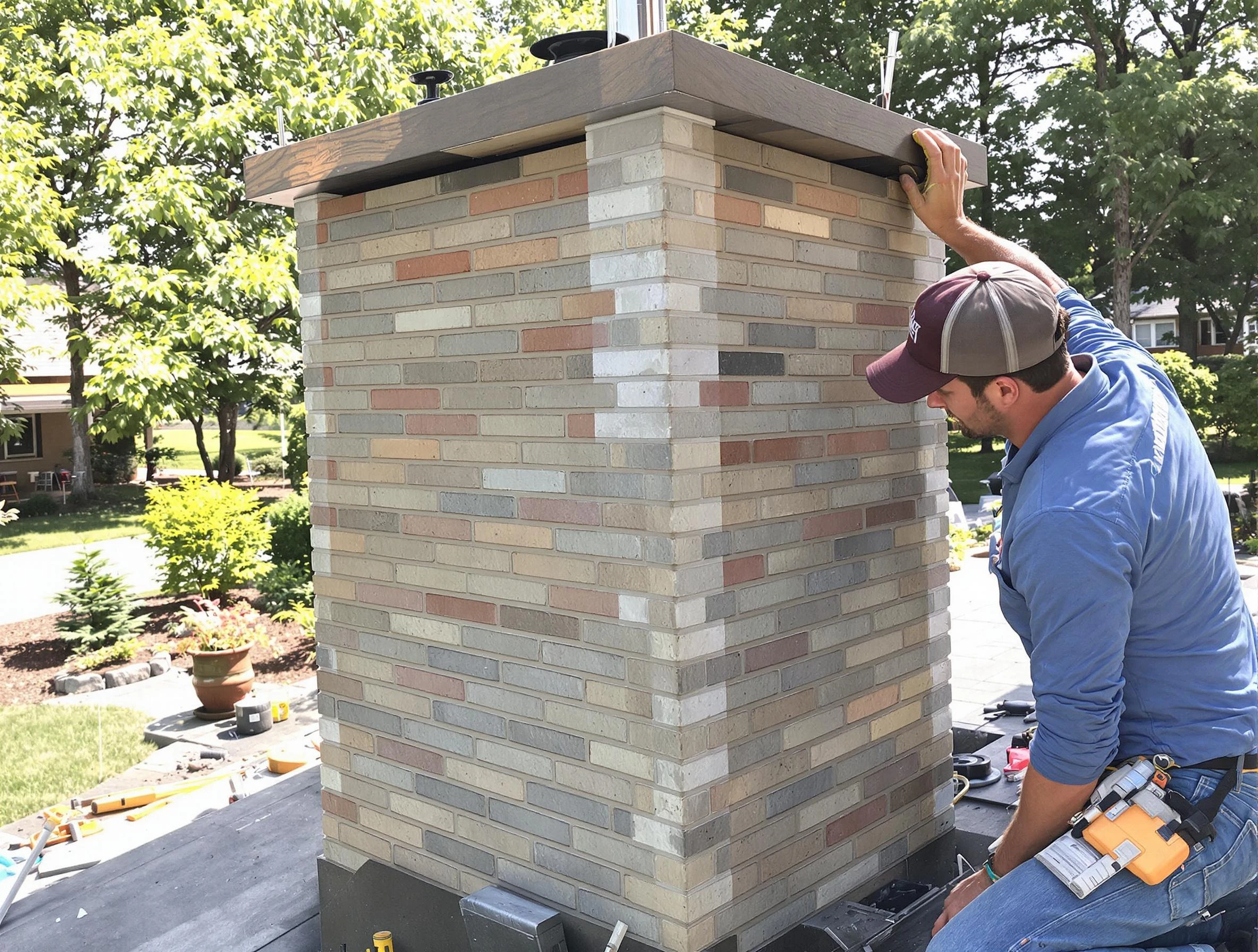 North Salt Lake Chimney Sweep completing a modern chimney remodel in North Salt Lake, UT