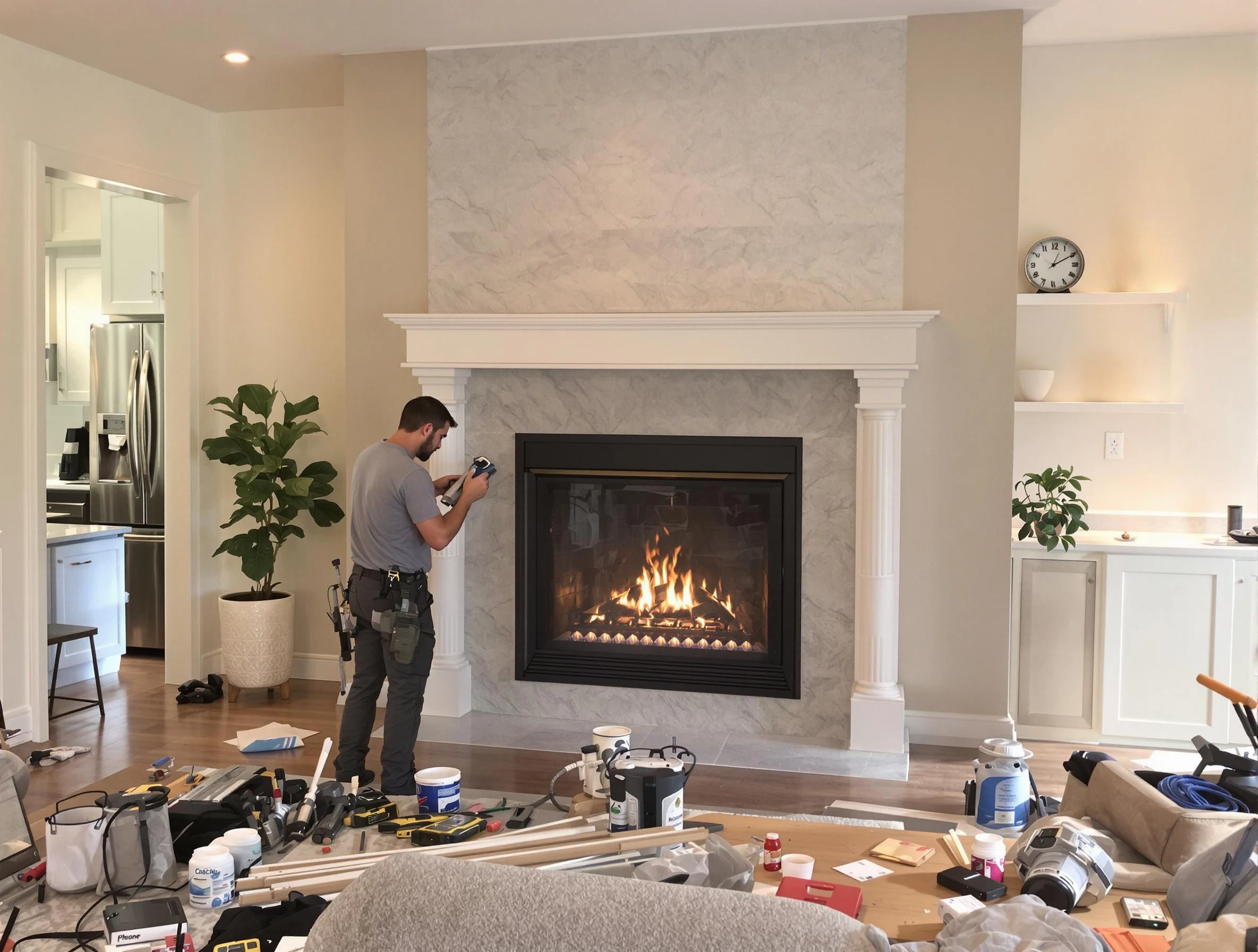 Newly installed fireplace by North Salt Lake Chimney Sweep in North Salt Lake, UT
