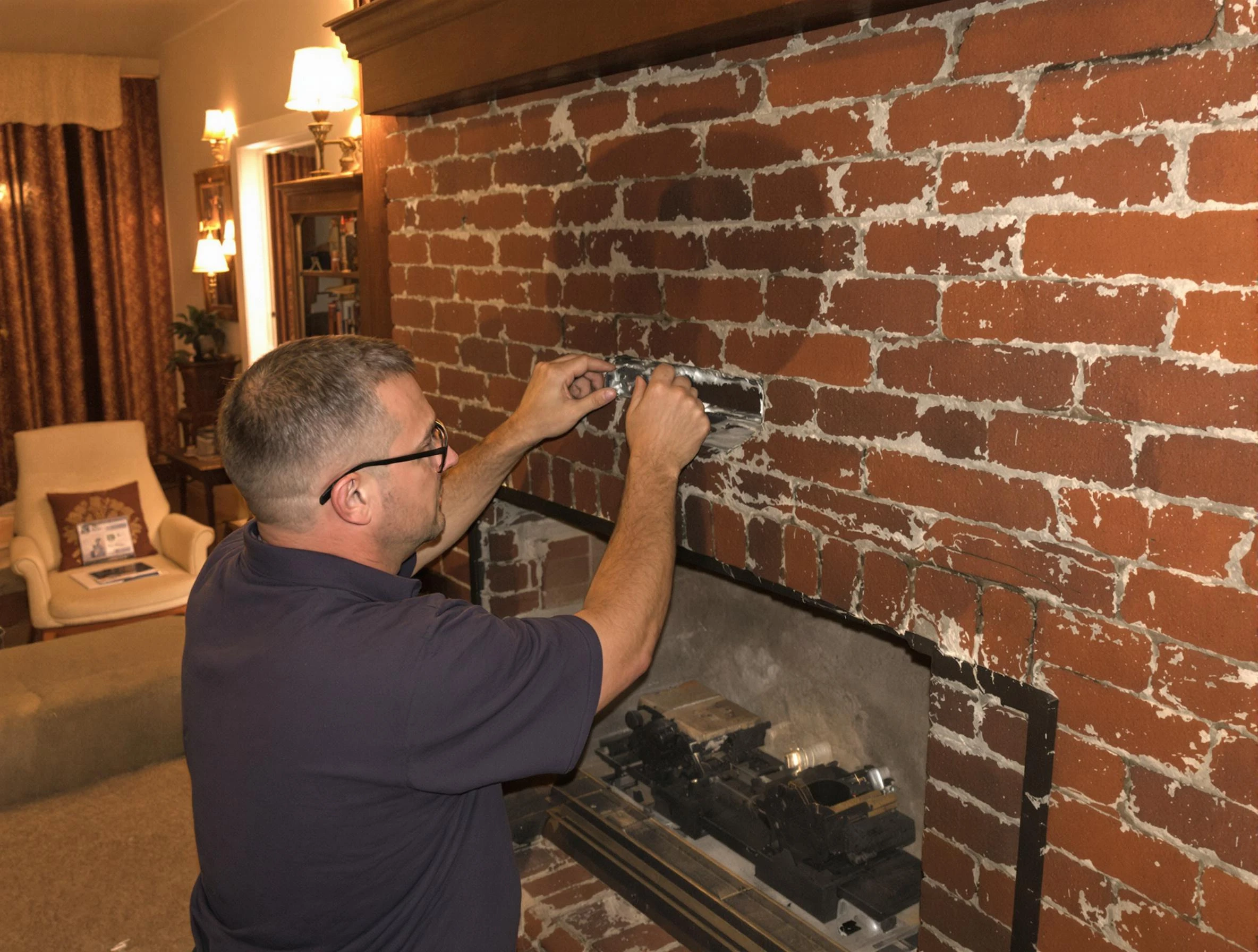 North Salt Lake Chimney Sweep expert fixing a fireplace in North Salt Lake, UT
